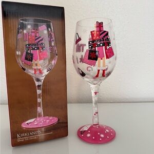 Kirkland's Shop Till I Drink Wine Glass